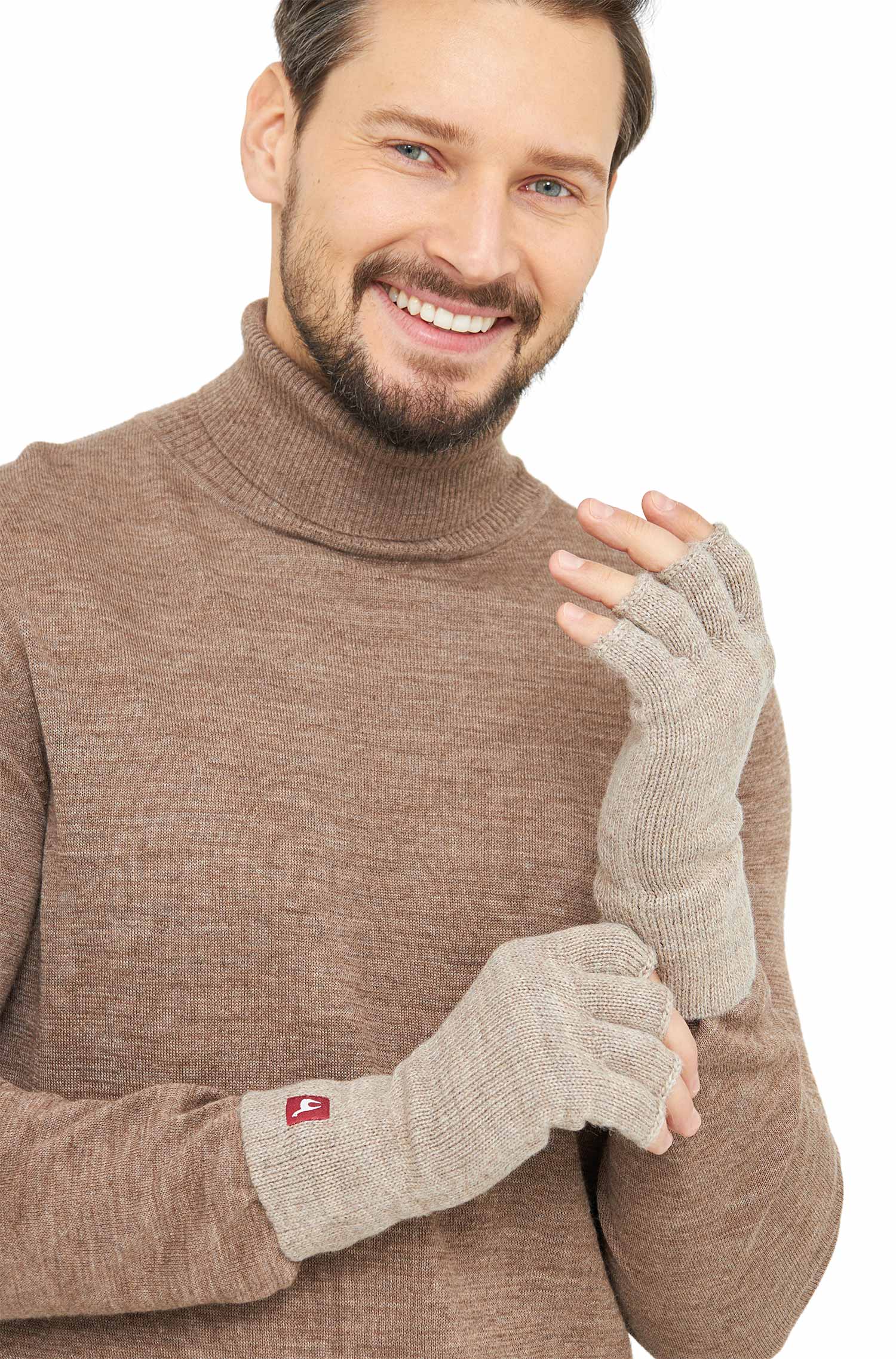 Alpaka Handschuhe "Halbfinger" UNI aus 100% Baby-Alpakawolle